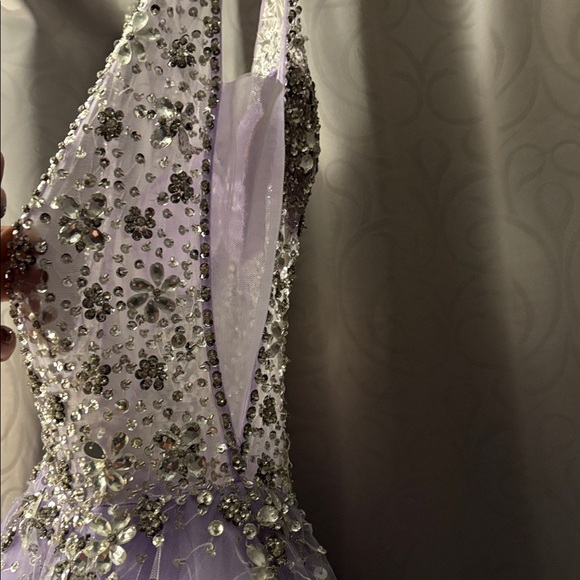 Jovani Lilac Gown with Glittering Silver Bodice - Picture 4 of 5